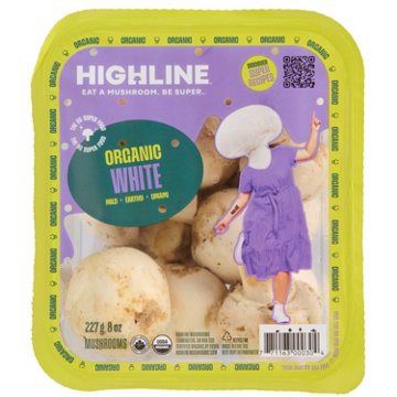 Highline Organic Whole White Mushrooms, 8 oz