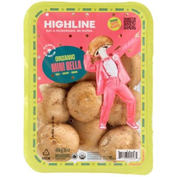 Highline Organic Whole Mini Bella Mushrooms, 16 oz