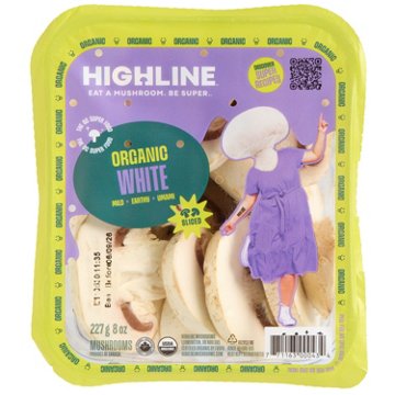 Highline Organic White Sliced Mushrooms, 8 oz