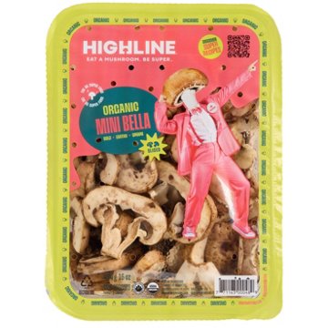 Highline Organic Sliced Mini Bella Mushrooms, 16 oz