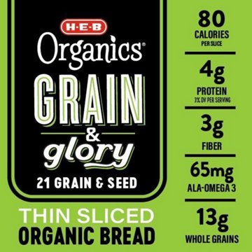 H-E-B Organics Grain & Glory Thin Sliced Bread