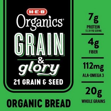H-E-B Organics Grain & Glory Sliced Bread