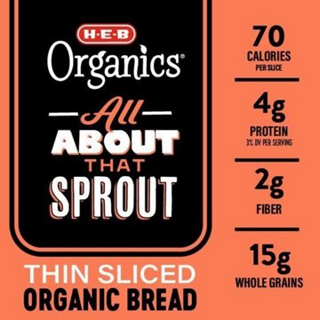 H-E-B Organics All About That Sprout Thin Sliced Wheat Bread