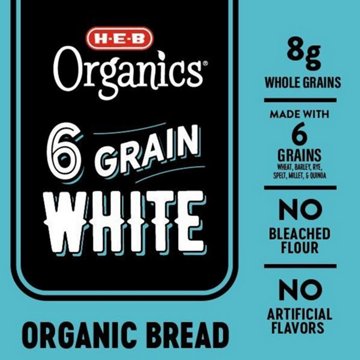 H-E-B Organics 6 Grain White Sliced Bread