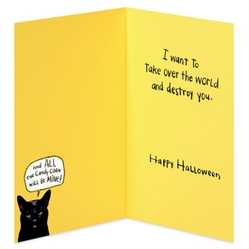 American Greetings Funny Halloween Card for Cat Lovers (Take Over the World)