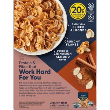 :ratio Protein Fiber Cinnamon Almond Cereal