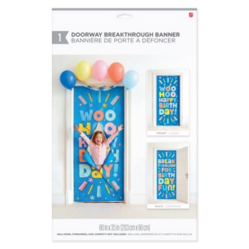 American Greetings Blue Confetti Birthday Door Breakthrough Banner