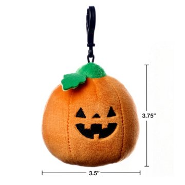 American Greetings Halloween Plush Pumpkin Keychain