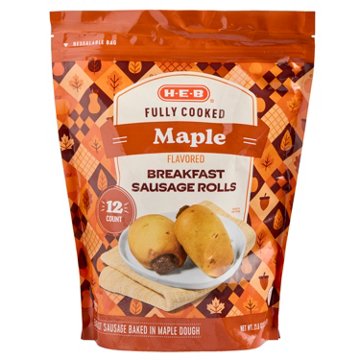 H-E-B Fully Cooked Maple Breakfast Sausage Rolls