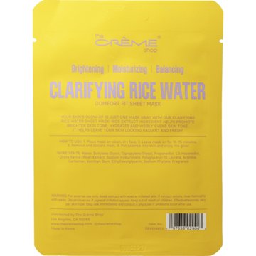 The Crème Shop Clarifying Rice Water Comfort Sheet Mask