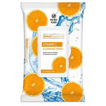 Global Beauty Care Vitamin C Cleansing Wipes, 25 ct
