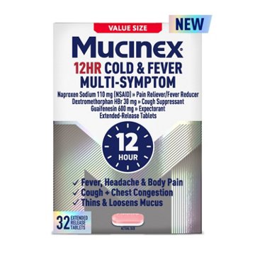 Mucinex 12 Hour Cold & Fever Multi-Symptom Tablets