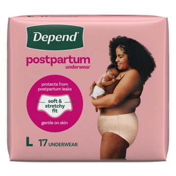 Depend Postpartum Underwear - Large