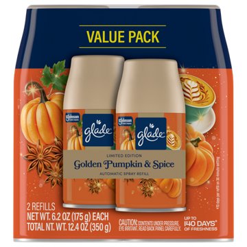 Glade Automatic Spray Refill Air Freshener - Golden Pumpkin & Spice, 2 pk
