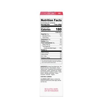 Earth Mama Organic Milkmaid Lactation Bar - Cranberry Almond, 5 ct