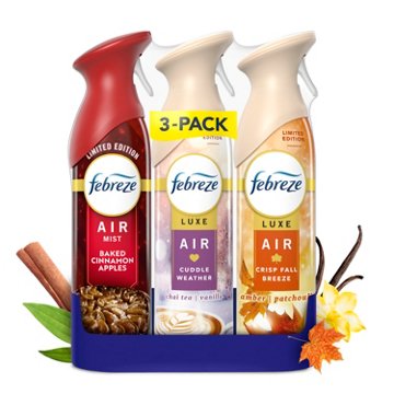 Febreze Odor-Fighting Room Air Freshener Spray - Holiday Value Pack, 3 ct