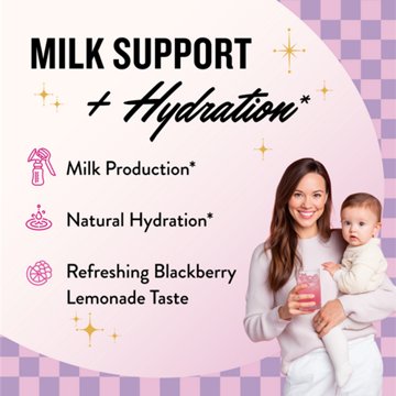 Legendairy Milk She's Flowing Lactation Support Drink Mix - Blackberry Lemonade, 18 ct