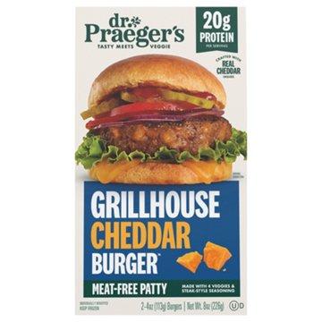 Dr. Praeger's Grillhouse Cheddar Veggie Burgers, 2 ct