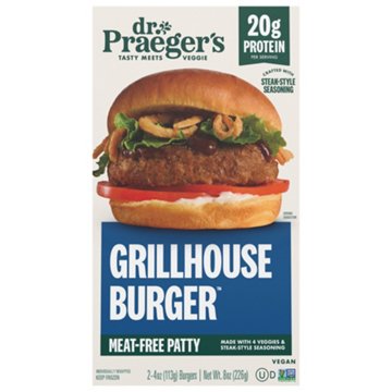 Dr. Praeger's Grillhouse Veggie Burgers, 2 ct