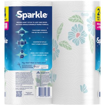 Sparkle Printed Pick-A-Size Paper Towels, 2 Double Rolls