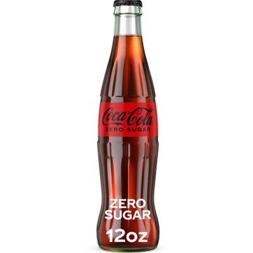 Coca-Cola Zero Sugar Soda Soft Drink Glass Bottle