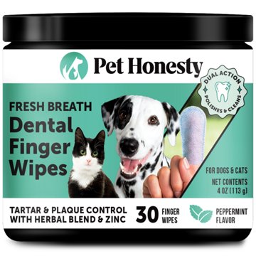 Pet Honesty Fresh Breath Dental Finger Wipes, 30 ct