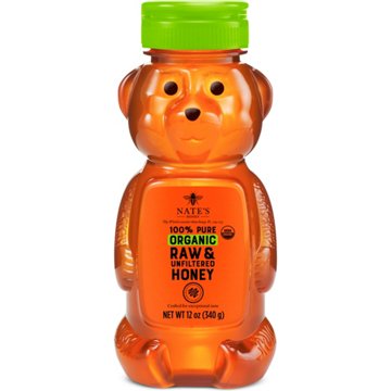 Nate's Honey 100% Pure Organic Raw & Unfiltered Honey, 12 oz