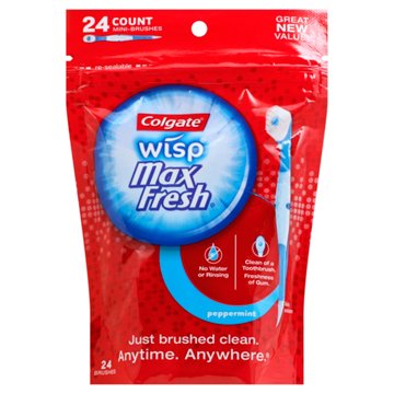Colgate Wisp Max Fresh Mini Disposable Toothbrush Picks - Peppermint, 24 ct