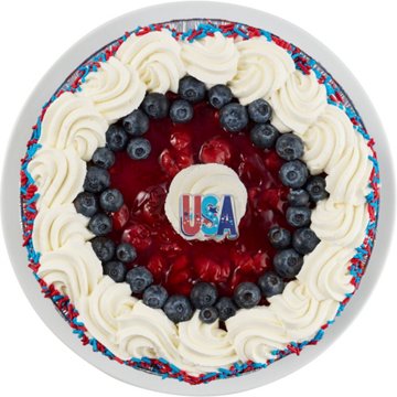 H-E-B Bakery Red, White & Blueberry Cold Cream Pie, 9"