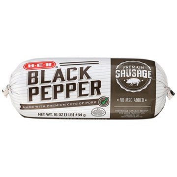 H-E-B Premium Pork Breakfast Sausage - Black Pepper 