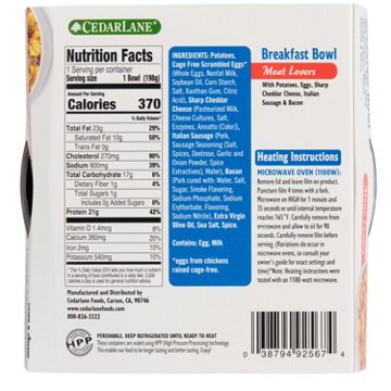 Cedarlane Meat Lovers Breakfast Bowl