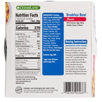 Cedarlane Bacon Breakfast Bowl