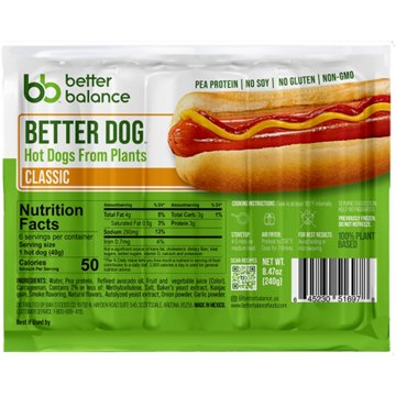 Better Balance Plant Based Hot Dog - Classic , 8.47 oz