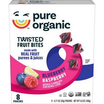 Pure Organic Twisted Fruit Bites - Blueberry & Raspberry