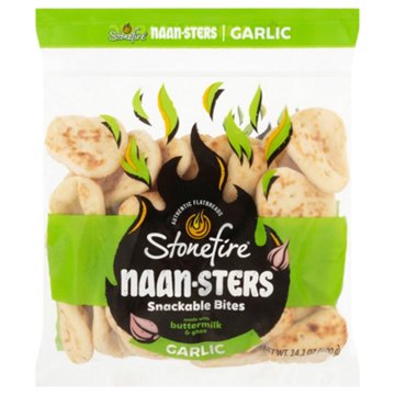 Stonefire Naan-sters Snackable Flatbread Bites - Garlic, 14.1 oz