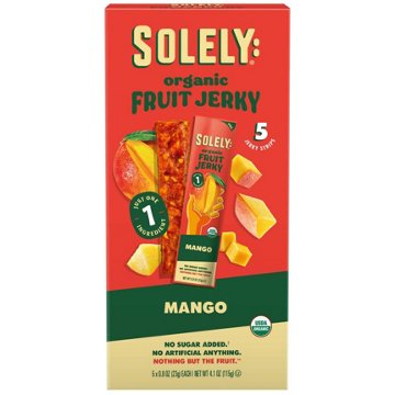 Solely Organic Fruit Jerky - Mango, 5 ct