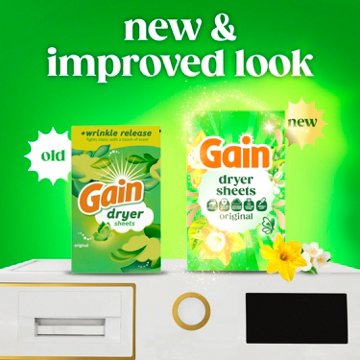 Gain Laundry Dryer Sheets Fabric Softener Anti Static Sheets - Original Scent