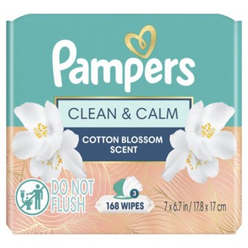 Pampers Clean & Calm Baby Wipes - Cotton Blossom Scent