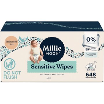 Millie Moon Sensitive Baby Wipes, 9 pk