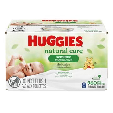 Huggies Natural Care Baby Wipes - Fragrance Free, 15 pk