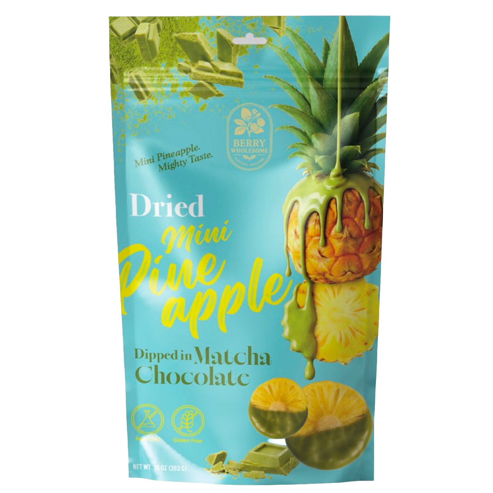 Berry Wholesome Mini Pineapple Dipped in Matcha Chocolate, 10 oz