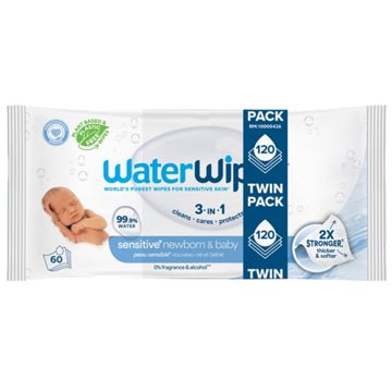 WaterWipes Sensitive Newborn & Baby Wipes, 2 pk