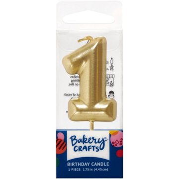 Bakery Crafts Number 1 Gold Birthday Candle, 1 ct