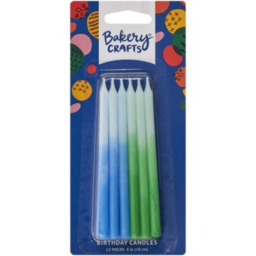 Bakery Crafts Blue Green Ombre Birthday Candles, 12 ct