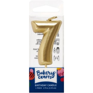 Bakery Crafts Number 7 Gold Birthday Candle, 1 ct