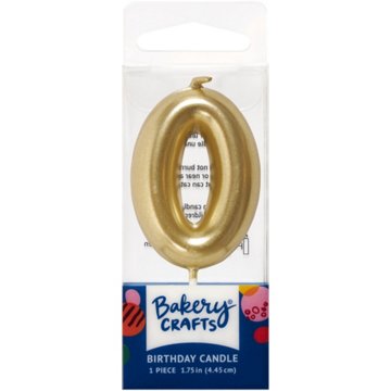 Bakery Crafts Number 0 Gold Birthday Candle, 1 ct