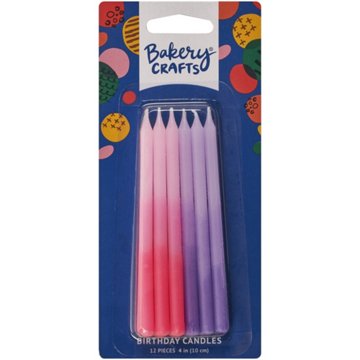 Bakery Crafts Pink Purple Ombre Birthday Candles, 12 ct