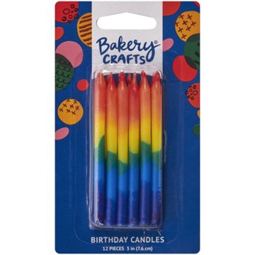 Bakery Crafts Rainbow Ombre Birthday Candles, 12 ct