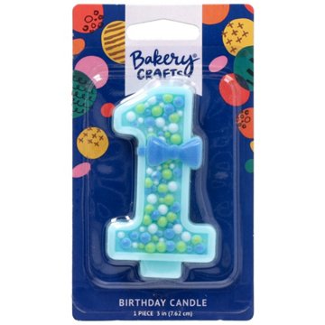 Bakery Crafts Number 1 Blue Birthday Candle, 1 ct