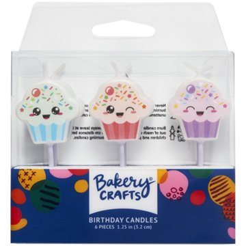 Bakery Crafts Cupcake Shaped Birthday Candles, 6 ct
